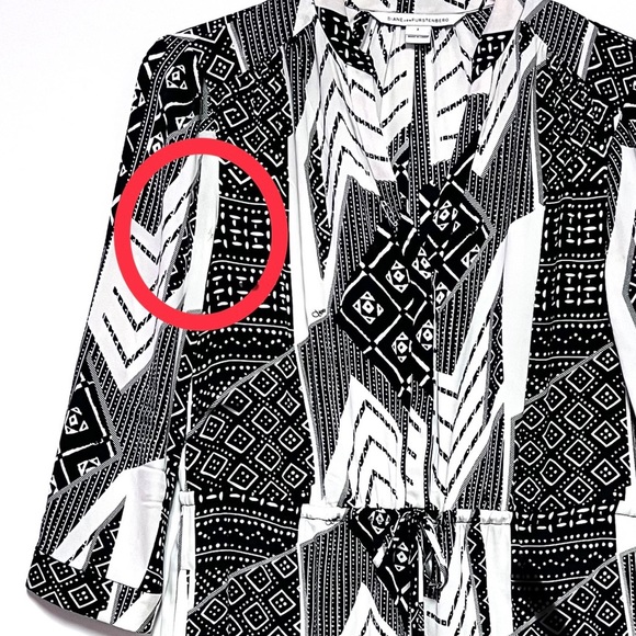 Diana von Furstenberg x Revolve Freya Silk Stretch Shirt Dress Size 2 FLAWED - Picture 14 of 14